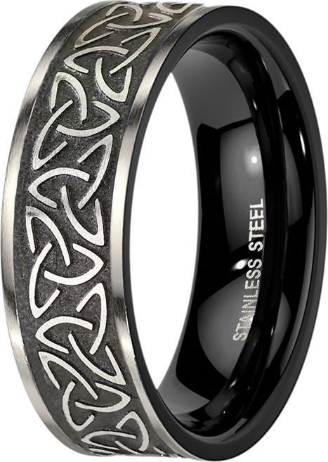 Actual product image Hollywood Body Jewelry Ring black Celtic trinity knot (Surgical steel 316L, without brass)