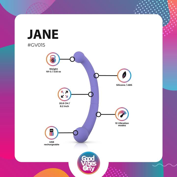 Actual product image Good Vibes Only - Double End Vibrator Jane - Purple