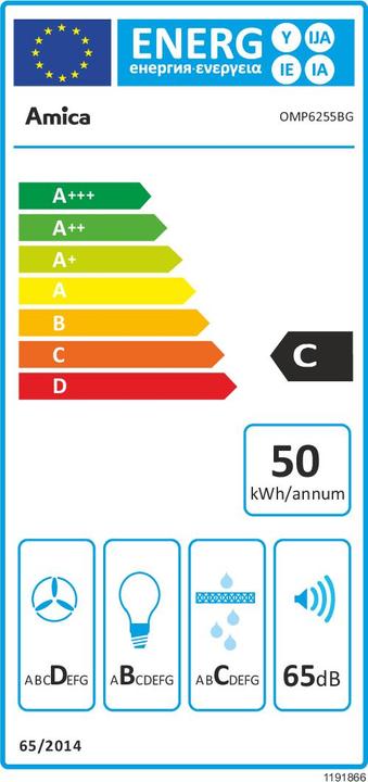 Energie-Label Amica Integrated hood OMP6255BG (Unterbauhaube)