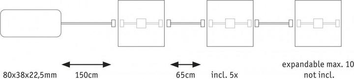 Immagine prodotto Paulmann Apparecchio LumiTiles Basic Set 5x0.8W (Bianco caldo, 1 cm, Interno)