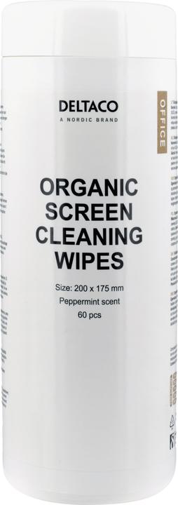 Image du produit Deltaco Office Organic Wet Wipes for Screens, 60pcs - Blanc