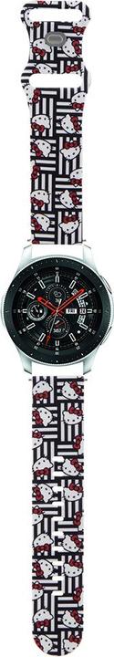 Actual product image Hello Kitty Pasek Uniwersalny HKUWLSDIESK Silicone Heads & Stripes czarny/black strap 22mm (22 mm, Silicone, Stainless steel)