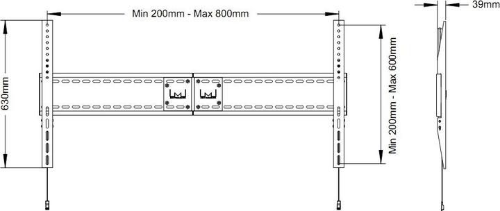Produktbild Multibrackets FIX Wallmount XXL (Wand, 110", 125 kg)