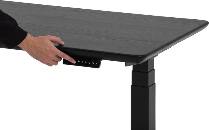 Produktbild Oakywood Standing Desk Holztisch mit Höhenverstellung - aus Massivholz - Schwarz / 120x60 / Schwarz - Oakywoo (120 x 60 cm)