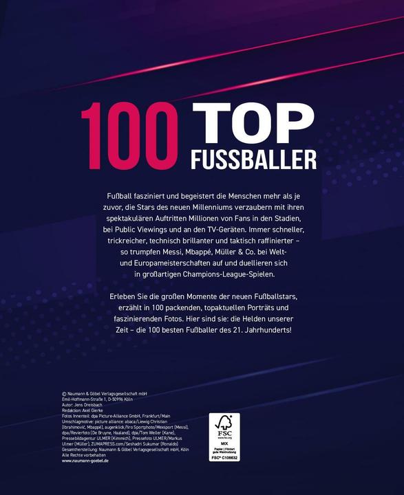 Immagine prodotto 100 Top-Fussballer - Die besten Spieler des 21. Jahrhunderts (Tedesco, Jens Dreisbach, 2024)
