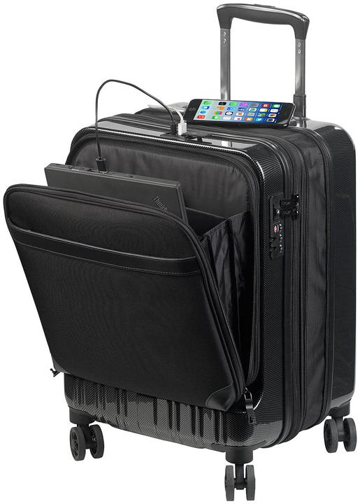 Produktbild Xcase Handgepäck-Trolley mit Dehnfalte & Powerbank-Anschluss (34 l, Handgepäck (bis 50l))