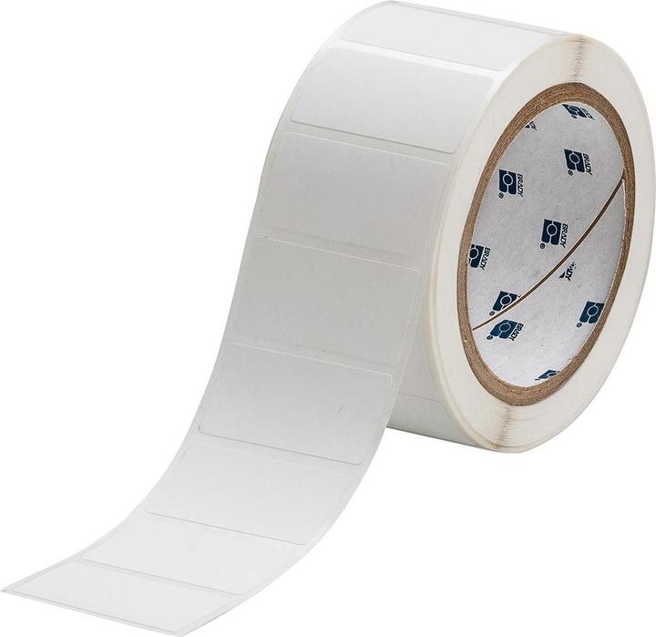 Actual product image Brady THT-17-7546-3, tamper-proof polyester, white, glossy, 50.80 x 25.40 mm, permanent (30
