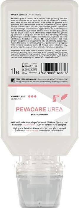 Actual product image Pevacare Skin care cream UREA 1 l unscented soft bottle PAUL VOORMANN (1000 ml)