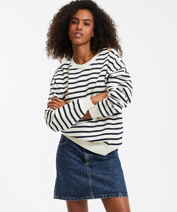 Produktbild La Redoute Collections Gestreiftes Sweatshirt mit geknöpfter Schulter (M)
