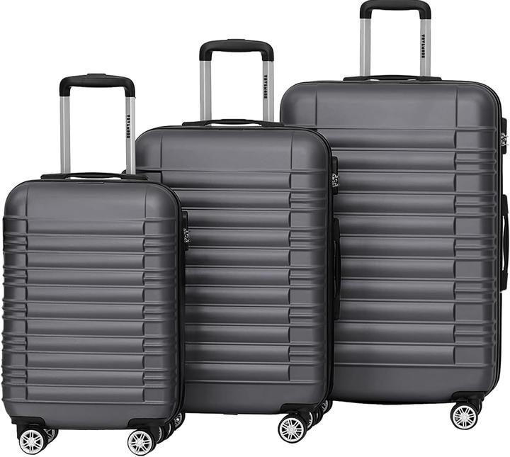 Actual product image Trvlmore Hartschalenkoffer-Set (3-teilig) (110 l, Hand luggage (up to 50 litres), M (50 - 90l), L (90 - 115l))