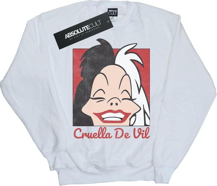 Actual product image Disney Girls Cruella De Vil Cropped Head Sweatshirt (140, 146)