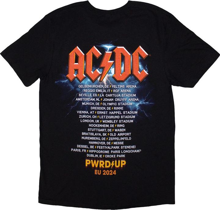 Actual product image AC/DC Unisex Adult PWRD-UP In Rock We Trust Back Print T-Shirt (3XL)