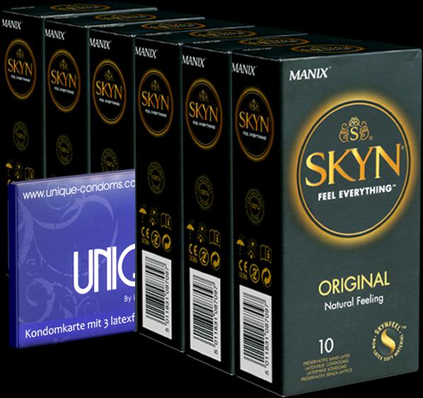 Actual product image Skyn "Original" value pack - 60 (6x10) latex-free condoms + 1x Kamyra Unique Pull free! (63 pcs.)
