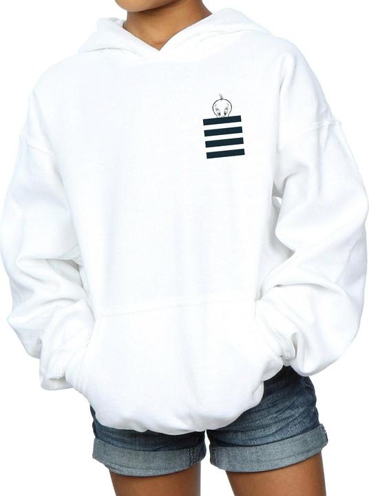 Looney Tunes Tweety Pie Striped Faux Pocket Kapuzenpullover Mädchen