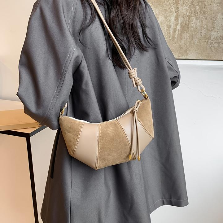 Immagine prodotto Only-Bags.Store Mode Umhängetasche, Wildlederimitat &, einfarbig, Reissverschluss, Innenfutter aus Stoff, bemalter