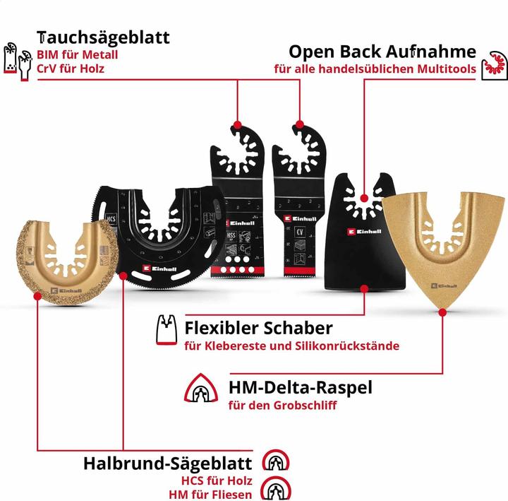 Actual product image Einhell Multi-tool set, 708106, 6-piece