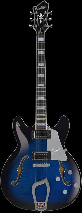 Image du produit Hagstrom Guitare électrique, Super Viking, Dark Baltic Sea Flame (Guitare semi-acoustique)