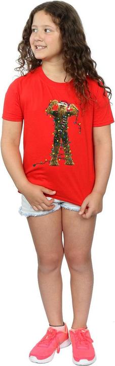 Actual product image Star Wars Girls Chewbacca Christmas Lights Cotton T-Shirt (152, 158)