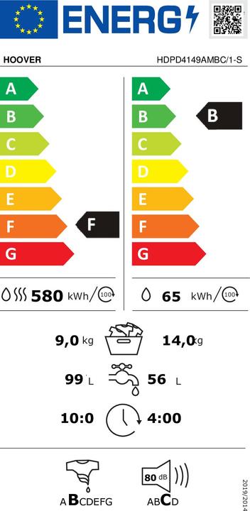 Energie-Label Hoover HDPD4149AMBC/1-S
