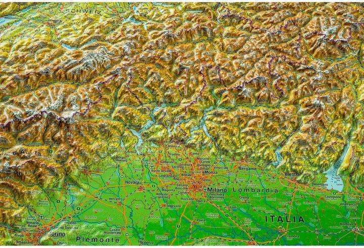Produktbild 3D Reliefkarte Alpen