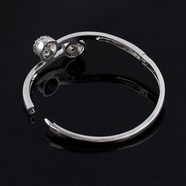 Produktbild Hermex LUXUS mit Platin veredelt Armreifen Armband Charms Zirkonia - Platin (Kupfer-Nickellegierung)