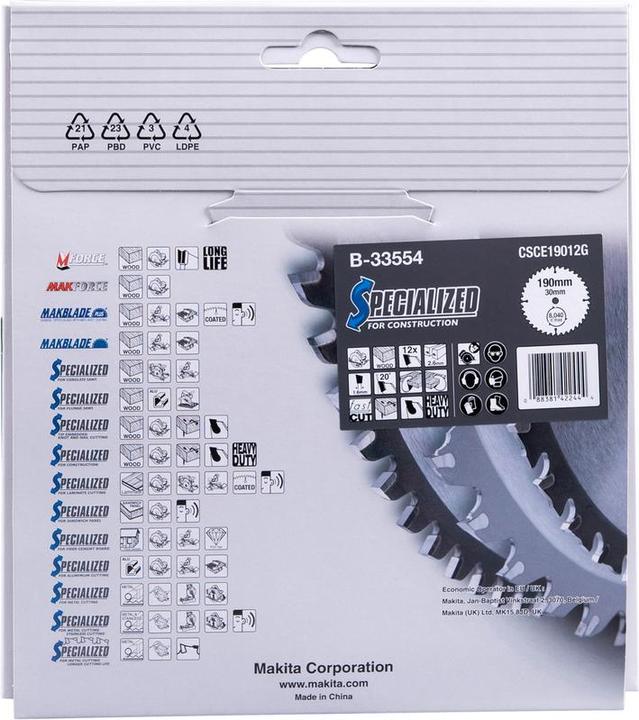 Produktbild Makita SPECIALIZED Sägeb.190x30x12Z