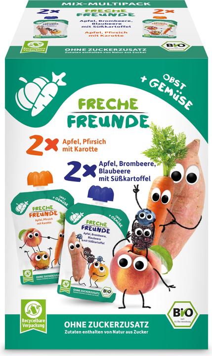 Image du produit Freche Freunde Mélange de fruits et légumes BIO 4 x 100 g (493 g)