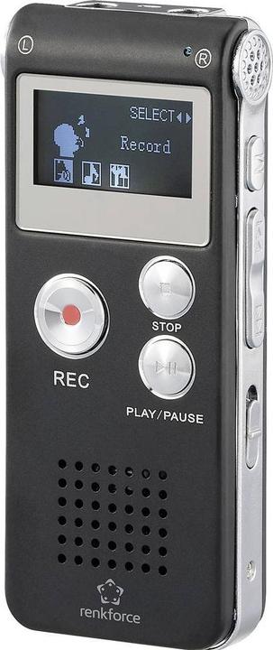 Renkforce RF-DVR-L169 Digitales Diktiergerät Aufzeichnungsdauer (max.) 40 h Schw (8 GB)