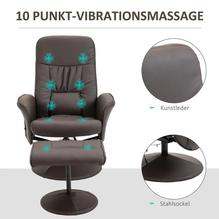 Image du produit Swisshandel24 Fauteuil de relaxation avec repose-pieds Espace de rangement Fauteuil de massage Fauteuil TV