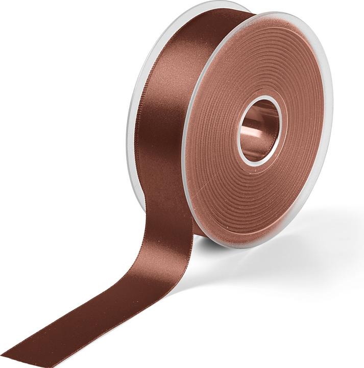 Actual product image Prym Satin ribbon, shiny on both sides, medium brown 25 mm, coupon 3 m, 100 % PES (Gift ribbon, 1 x)