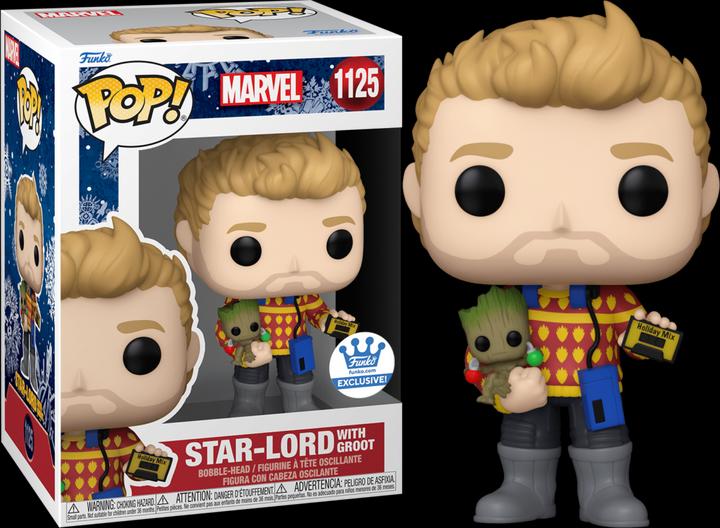 Image du produit Funko POP! Marvel Holiday Les Gardiens de la Galaxie Star-Lord avec Groot Exclusive
