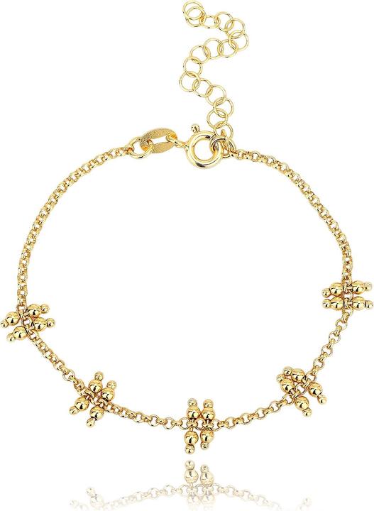 Immagine prodotto Leyda Bracciale a sfera (19 cm, Argento 925, placcato oro 750 / oro 18 K)