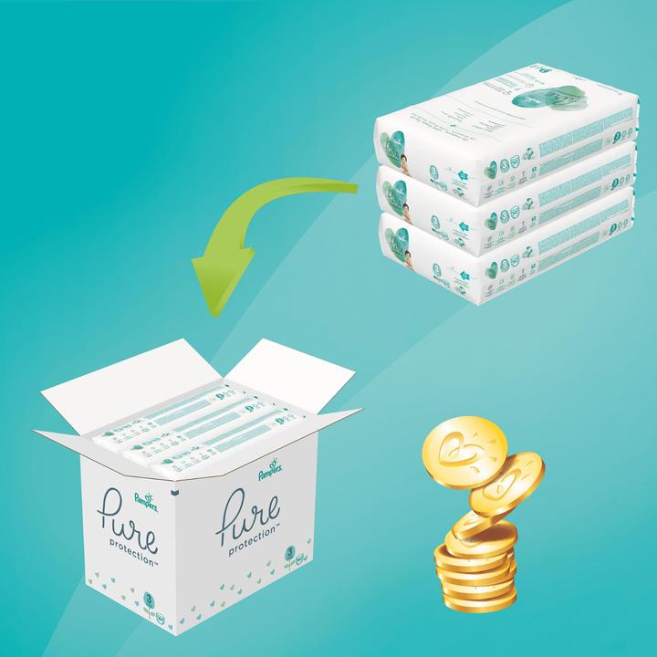Produktbild Pampers Pure Protection (Gr. 3, Monatsbox, 180 Stück)