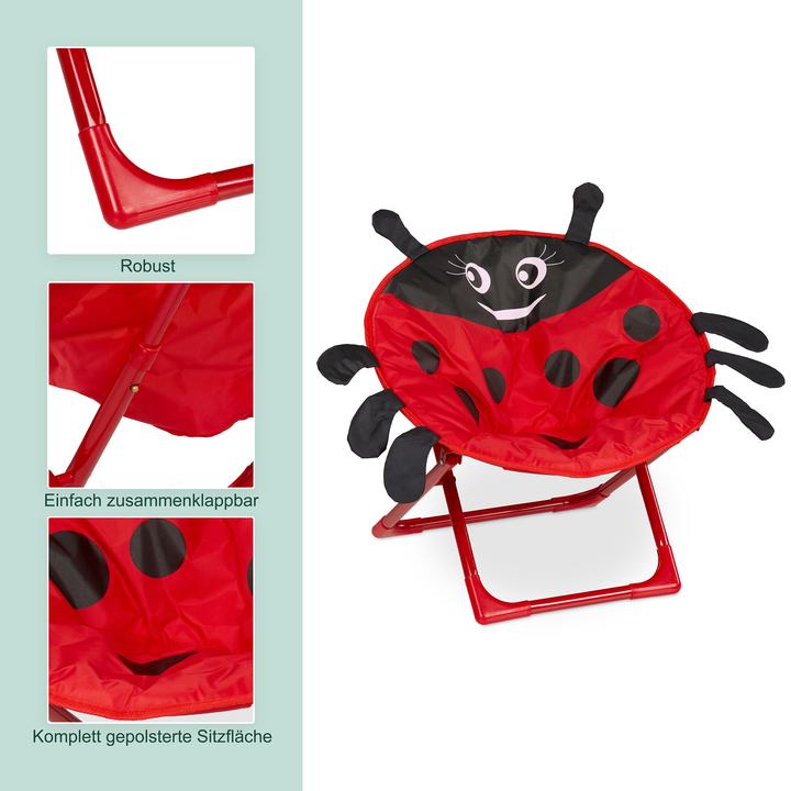 Actual product image Relaxdays Foldable Kids Moon Chair, Camping Seat (Child armchair)