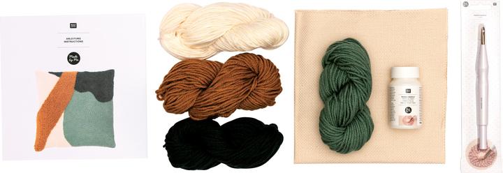 Image du produit Rico Design Punch Needle Set Coussin moutarde/vert