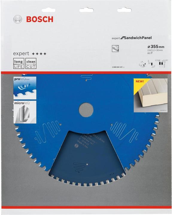 Produktbild Bosch Professional Zubehör Kreissägeblatt Expert for Sandwich Panel, 355 x 30 x 2,6 mm, 80