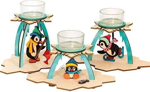 Immagine prodotto Kuhnert Set di oggetti di artigianato "Portacandele 3 pinguini
