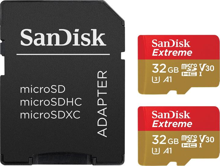 SanDisk microSDHC ActionSC 32GB 2x Extr.100MB ActionSC 32GB 2x Extr.100MB (32 GB, microSDHC, U3, UHS-I)