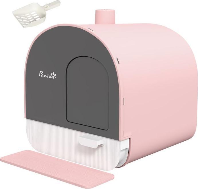 Image du produit Swisshandel24 Katzentoilette mit Haube, für Katzen bis 5 kg, Rosa (Bac à litière fermé)