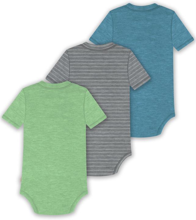 Actual product image Normani Set of 3 baby merino short-sleeved body "Tihoi" - 9323 (74)