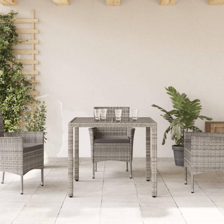 Produktbild VidaXL Gartentisch mit Glasplatte (90 cm)