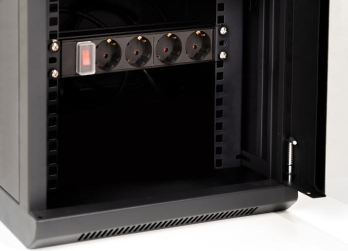 Produktbild Delock 10? Netzwerkschrank mit Glastür 8 HE schwarz (8 HE, 10 Zoll Rack)