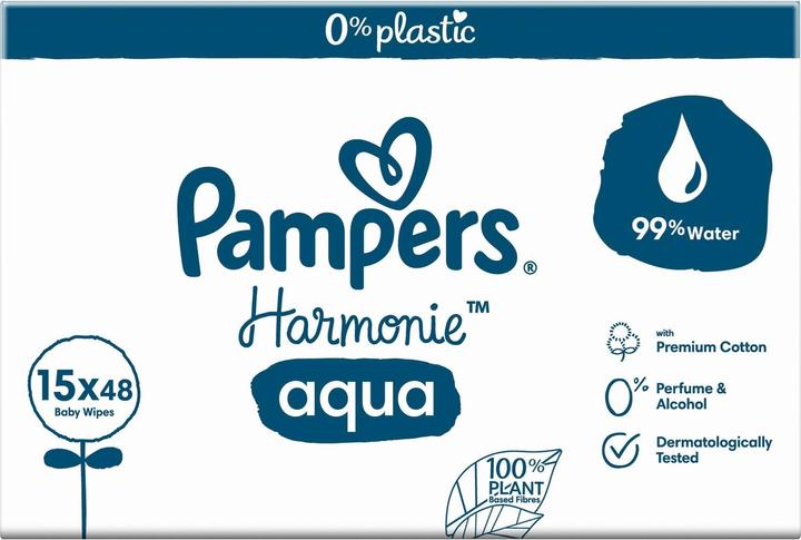 Actual product image Pampers Harmonie Aqua (720 Piece)