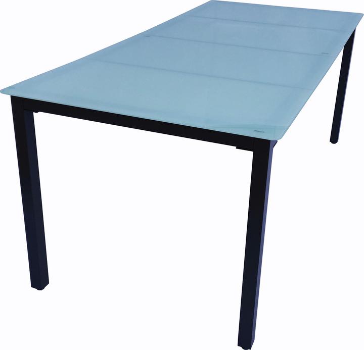 Produktbild VCM Alu Tisch Glas Esstisch Gartentisch Balkontisch Gartenmöbel Mattglas (190 cm)