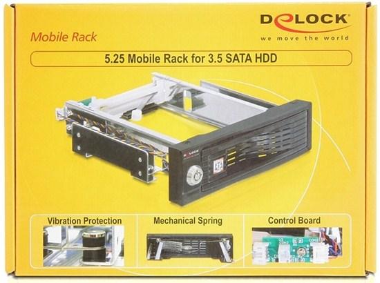 Image du produit Delock Cadre de montage 5.25 3.5 SATA HDD protégé, hot-swap