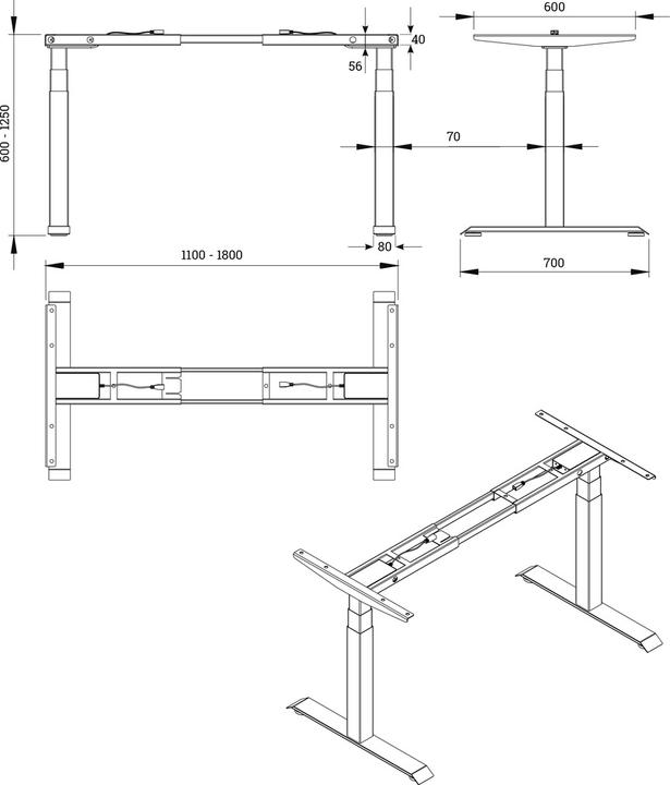 Actual product image OK-Line Height-adjustable electric desk system