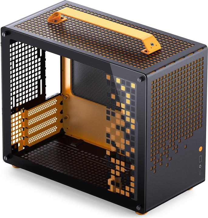 Produktbild Jonsplus MATX Handle Case Z20 - Black-Orange (Mini-ITX, mATX)
