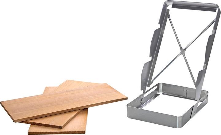 Produktbild All'Grill Räucherbrett Treppe Edelstahl, klappbar inkl. Zedernholzplanken