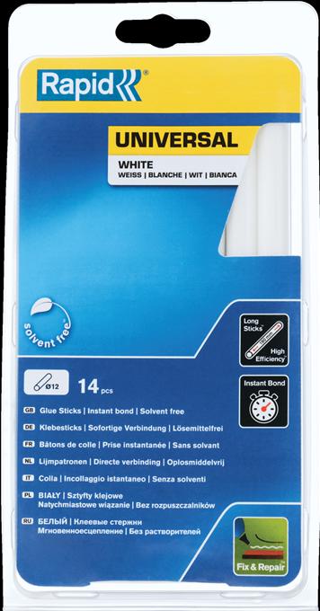 Image du produit Rapid Bâtons de colle blancs universels Ø12x190mm 14 pièces