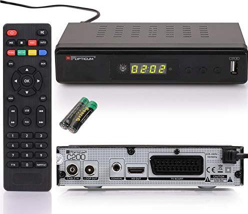 Produktbild Opticum HD Kabelreceiver C200 PVR, schwarz (DVB-C/T2/S2)
